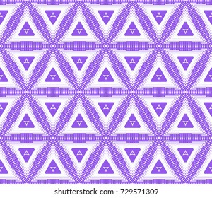 geomeric abstract triangle seamles pattern. Vector texture. Modern design.Purple color
