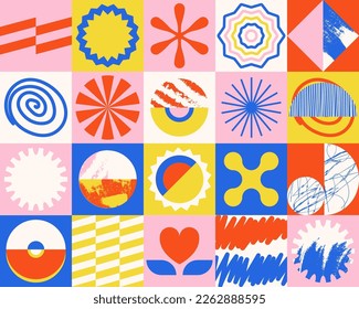 Geomertry Design Figure. Abstract Bauhaus Banner Creative Square