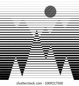 Geomerty design composition.Vector geometric triangle background, abstract mountains. Flat design, with minimal elements. Graphic design. Use for card, poster,banner,web. Halftones print.