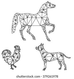 geometeric stylized line animals