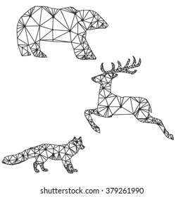 geometeric stylized line animals