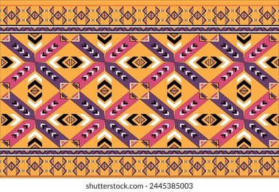 Geometic ethnic olientel afghan pattern traditonal design for blackground carpet, wallpaper, clothing, wrapping,vector illustration	