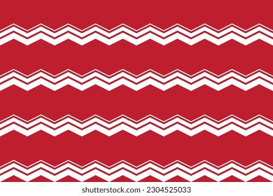 Geometic of pattern vector. Design of ethnic style with chevron white on red background. Design print for illustration, texture, textile, wallpaper, background. Set 9