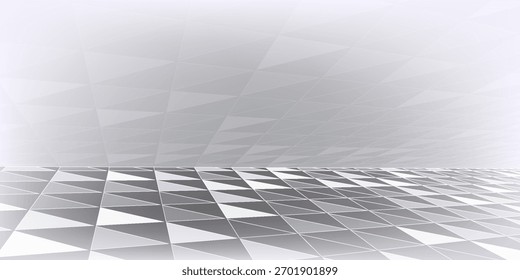 Geometperspective cor cinza Fundo abstrato, vetor fundo ilustrationric feito de triângulos, fundo geométrico abstrato. Ilustração em 3d vetorial