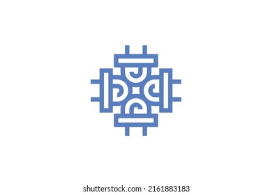 Geometri Modern Monoline Logo Vector