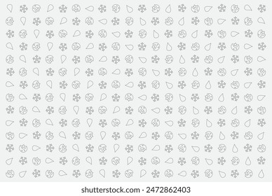 Geometri Seamless Pattern Combinatioan Water, Tulip, Mon, and Icon Cold