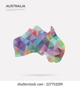 Geometrial Australia Map vector Illustration