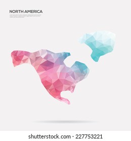 Geometrial North America Map vector Illustration