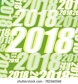 Geometric 2018 happy new year concept,on green background,design for banner,poster and other,vector,illustration.