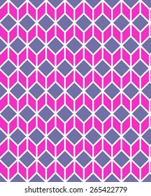geometric 3 D pink and gray cube wallpaper white background. Vector.