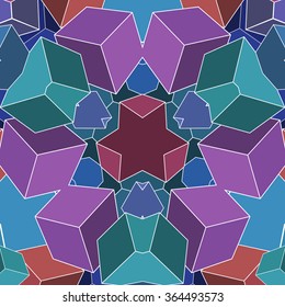 Geometric 3D abstract cube, polygon background, EPS8 - vector graphics.