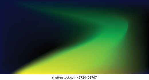 Ondas de malla verde abstracta geométrica 3D sobre fondo oscuro Ilustración vectorial.