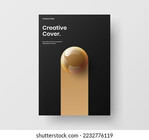 Geometric 3D balls banner concept. Isolated brochure vector design template.