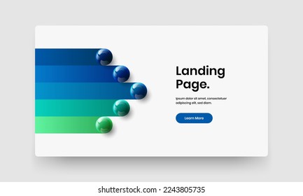 Geometric 3D balls booklet concept. Simple magazine cover design vector layout.