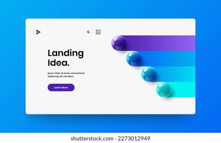 Geometric 3D balls booklet template. Simple presentation design vector concept.