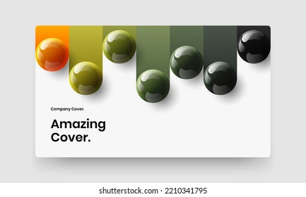 Geometric 3D balls company identity illustration. Fresh corporate brochure vector design template.