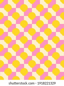 Geometric 3d lines abstract circle seamless pattern, vector background
