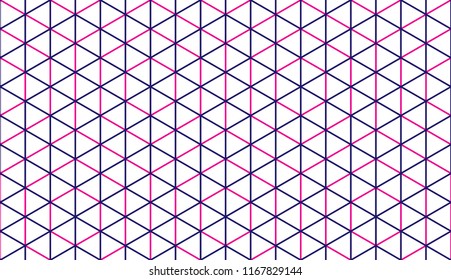 Geometric 3d lines abstract seamless pattern, vector background. Technology style engineering line drawing endless illustration.