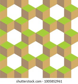 Geometric 3D object optical illusion. Vector illustration, 3D cube idea