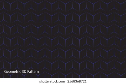 Geometric 3D Pattern Design with Blue and Black Colour