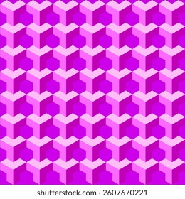 Geometric 3D pattern in purple shades