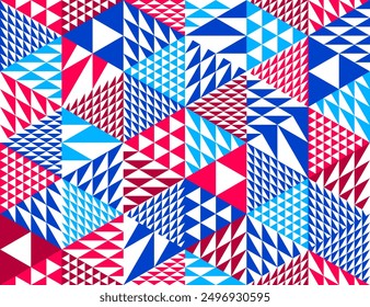 Geometric 3D seamless pattern with cubes, rhombus and triangles boxes blocks vector background, architecture and construction, wallpaper design.