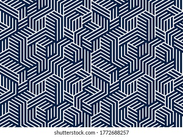 Geometric 3D seamless pattern with lined cubes, stripy boxes blocks vector background, architecture and construction, wallpaper design.