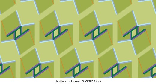 Geometric 3d seamless pattern vector. Perfect for mask, duvet cover, t-shirt, phone case, wallpaper, carpet. 