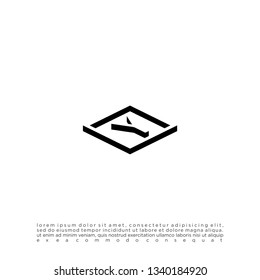 geometric 3d shadow square with abstract Y logo letter design concept