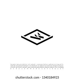 geometric 3d shadow square with abstract W logo letter design concept