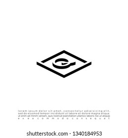 geometric 3d shadow square with abstract Q logo letter design concept