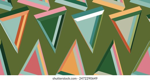 Geometric 3d shapes seamless pattern. Modern geometric texture design. Vector illustration. 