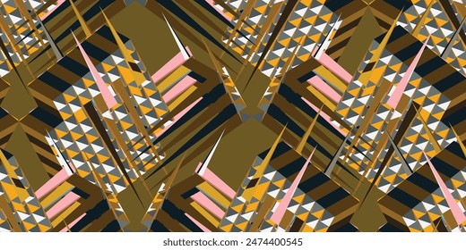Geometric 3d shapes seamless pattern. Modern geometric texture design. Vector illustration. 