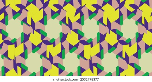 Geometric 3d shapes seamless pattern. Modern geometric texture design. Vector illustration. 