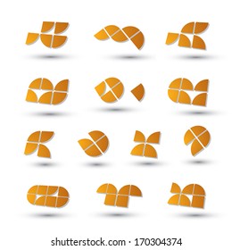 Geometric 3d simple symbols set, abstract vector abstract icons.