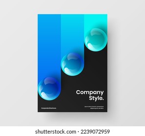 Geometrisches 3D-Sphären-Bannerlayout. Abstrakte Magazin Cover Vektordesign-Vorlage.