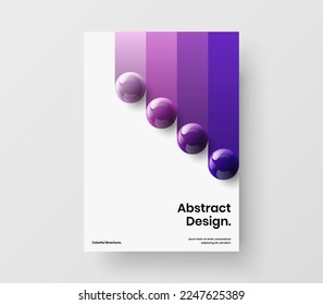 Geometric 3D spheres brochure concept. Fresh flyer vector design template.