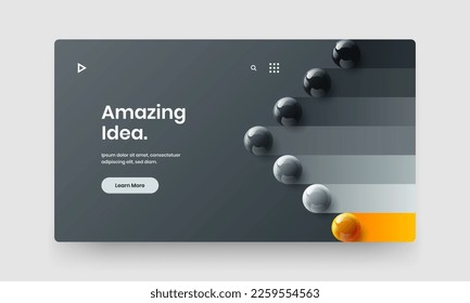 Geometric 3D spheres corporate brochure concept. Creative company cover design vector template.