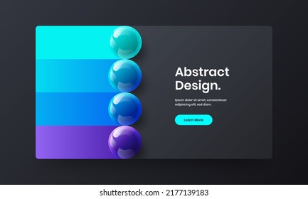 Geometric 3D Spheres Flyer Illustration. Original Book Cover Vector Design Concept.