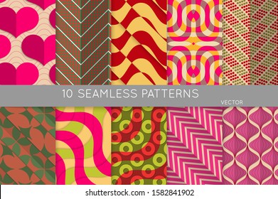 Geometric 3D tileable texture with fold and realistic shadow. Collection of seamless patterns. Set of retro backgrounds and wallpapers. Properly grouped and layered drag and drop to the swatch pallet.