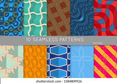 Geometric 3D tileable texture with fold and realistic shadow. Collection of seamless patterns. Set of retro backgrounds and wallpapers. Properly grouped and layered drag and drop to the swatch pallet.