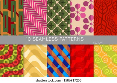 Geometric 3D tileable texture with fold and realistic shadow. Collection of seamless patterns. Set of retro backgrounds and wallpapers. Properly grouped and layered drag and drop to the swatch pallet.