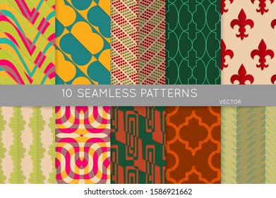 Geometric 3D tileable texture with fold and realistic shadow. Collection of seamless patterns. Set of retro backgrounds and wallpapers. Properly grouped and layered drag and drop to the swatch pallet.