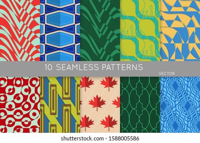 Geometric 3D tileable texture with fold and realistic shadow. Collection of seamless patterns. Set of retro backgrounds and wallpapers. Properly grouped and layered drag and drop to the swatch pallet.