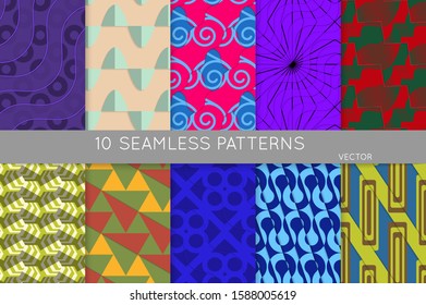 Geometric 3D tileable texture with fold and realistic shadow. Collection of seamless patterns. Set of retro backgrounds and wallpapers. Properly grouped and layered drag and drop to the swatch pallet.
