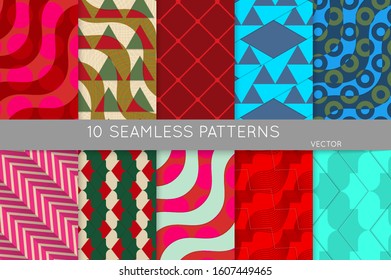 Geometric 3D tileable texture with fold and realistic shadow. Collection of seamless patterns. Set of retro backgrounds and wallpapers. Properly grouped and layered drag and drop to the swatch pallet.