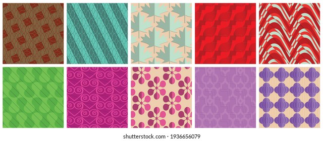 Geometrischer 3D-Schatten, der realistisch ist. Sammlung nahtloser Muster. Set von Hintergründen und Hintergrundbildern.