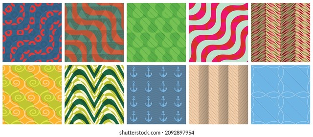 Geometric 3D tileable texture realistic shadow. Collection of seamless patterns. Set of retro backgrounds and wallpapers.