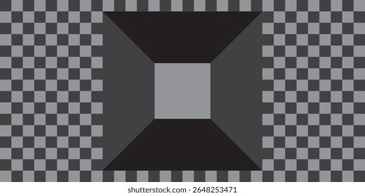 Geometric 3D Tunnel Illusion with Checkered Pattern