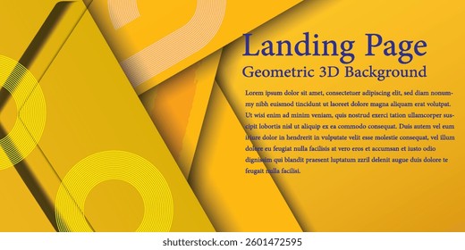 Geometric 3d yellow abstract background, modern abstract